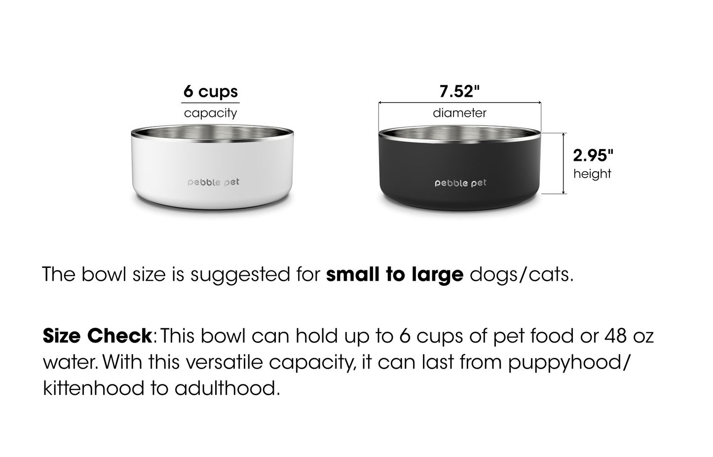 Anti-slip Stainless Steel Pet Bowl 48 oz