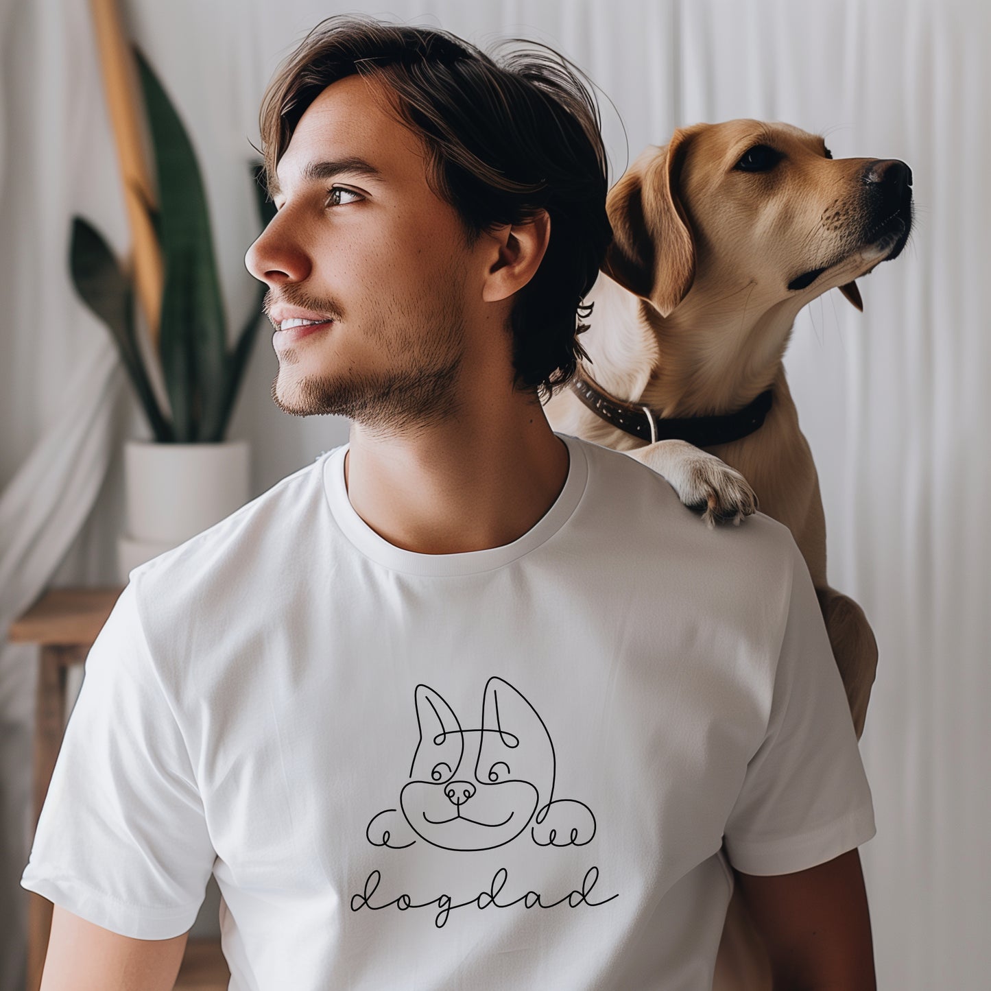 Dog Dad Cotton T-shirt (White)