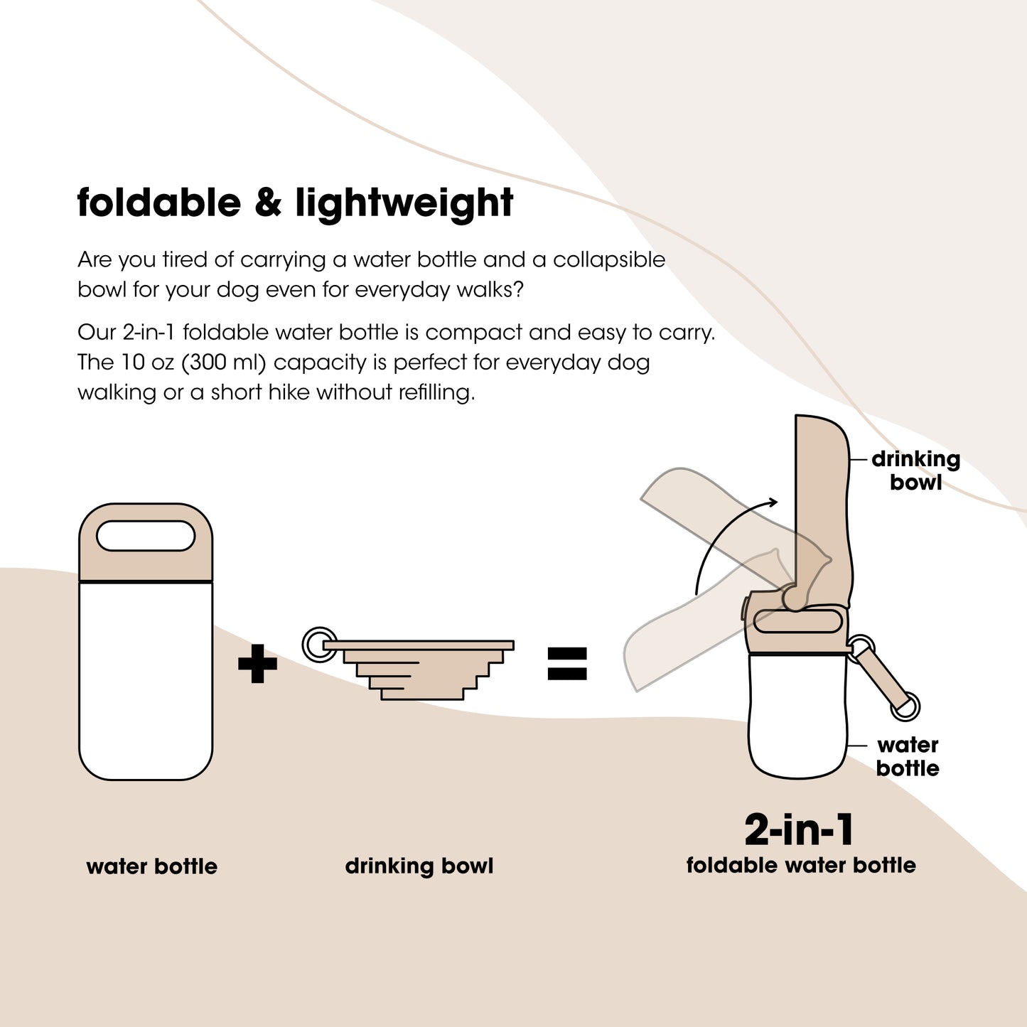 Foldable Pet Water Bottle 10oz