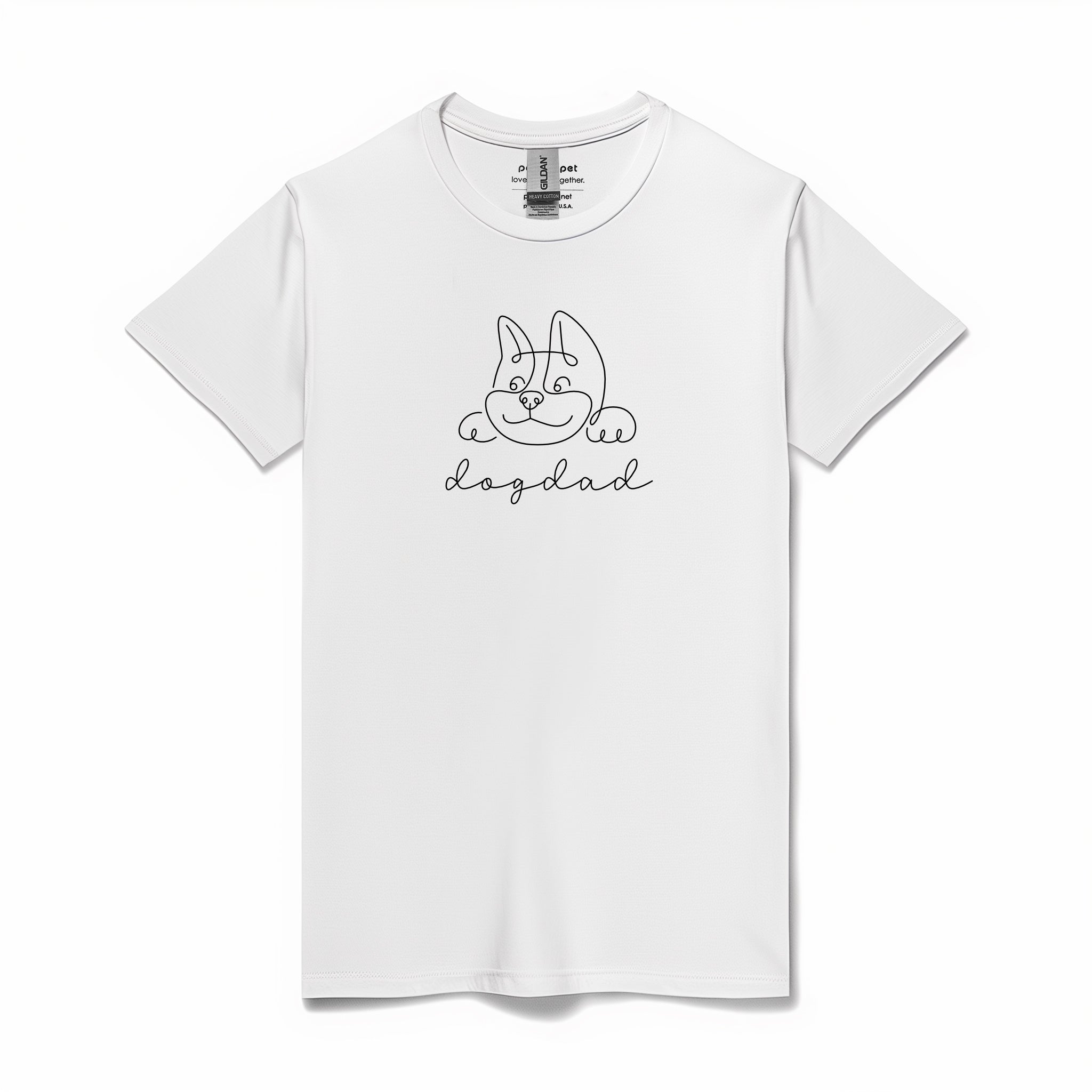 Dog Dad Cotton T-shirt  (White)