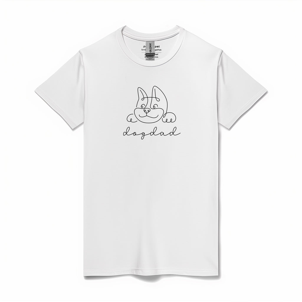 Dog Dad Cotton T-shirt  (White)