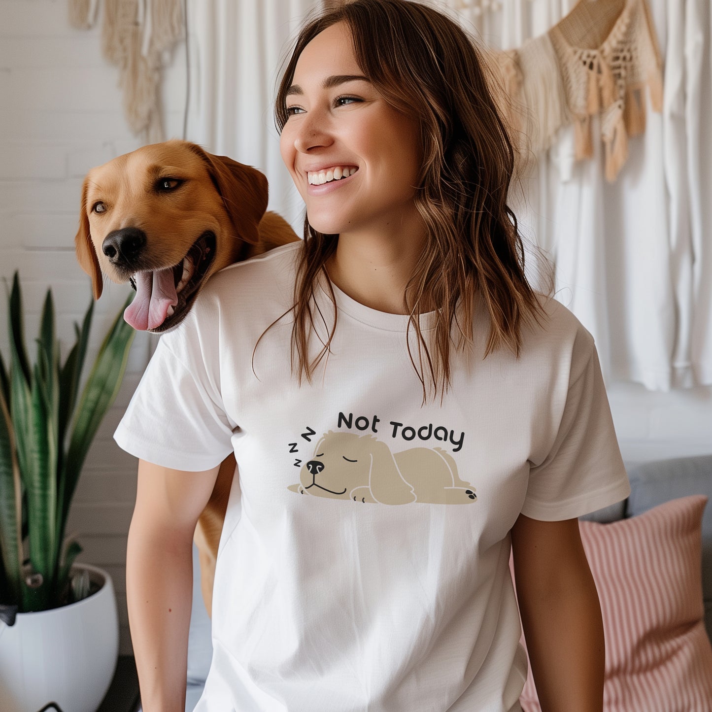 Not Today Cotton T-shirt  (White)